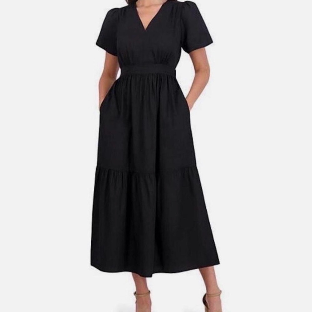 NWT, French Connection Poplin Black Maxi Dress, Size XXL